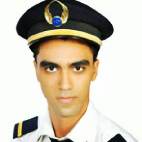 Retained younger-looking pilot-uniform portrait